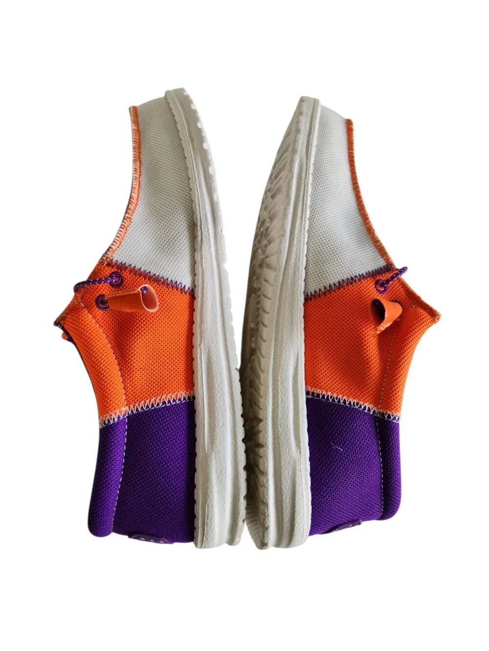 Hey Dude Wally Tri Clemson Mens Size 9 Orange Purple White Walking Slip On Shoes
